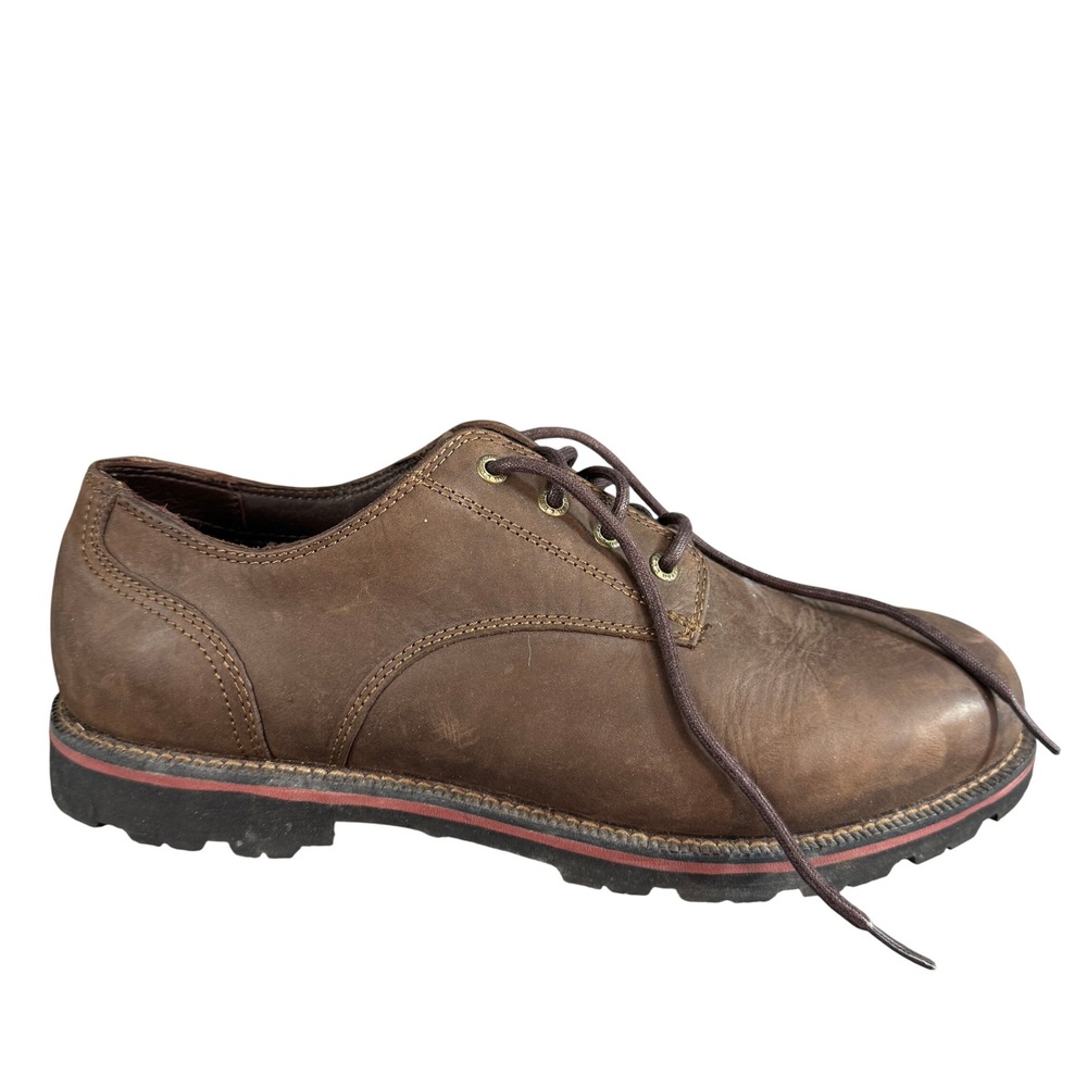 LL Bean Mens 13 Wide Brown Leather Rugged Oxford Shoes 282578 Flannel Lined 13